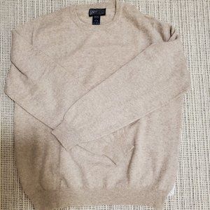 Lands End light camel cashmere crew, SZ L